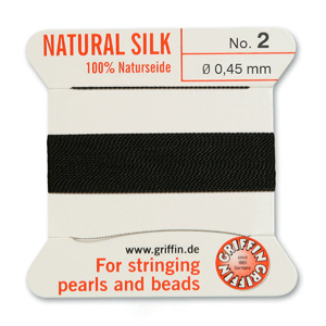 Natural Silk Size 2 - Black (2 metres)