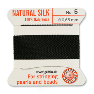 Natural Silk Size 5 - Black (2 metres)