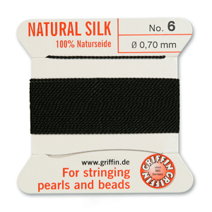 Natural Silk Size 6 - Black (2 metres)