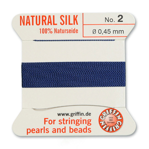 Natural Silk Size 2 - Dark Blue (2 metres)