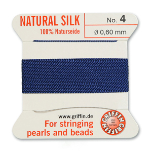 Natural Silk Size 4 - Dark Blue (2 metres)
