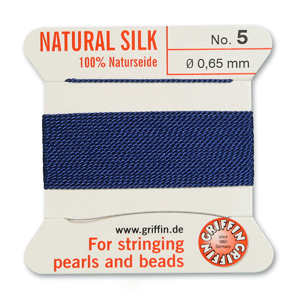 Natural Silk Size 5 - Dark Blue (2 metres)