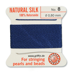 Natural Silk Size 8 - Dark Blue (2 metres)