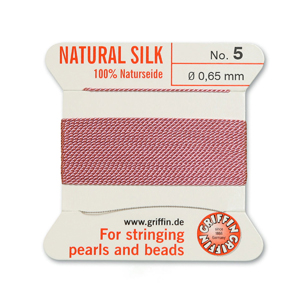 Natural Silk Size 5 - Dark Pink (2 metres)