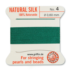 Natural Silk Size 4 - Green (2 metres)