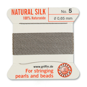 Natural Silk Size 5 - Grey (2 metres)