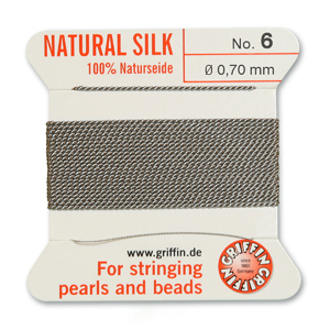 Natural Silk Size 6 -Grey (2 metres)