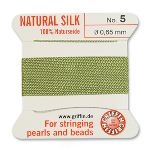 Natural Silk Size 5 - Jade Green (2 metres)