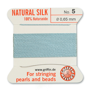 Natural Silk Size 5 - Turquoise (2 metres)