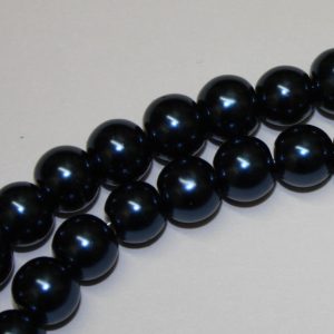 Glass Pearls Navy Blue 6mm