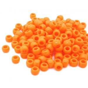 Plastic Pony Beads Neon Orange 6x8mm (1 piece)