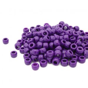 Plastic Pony Beads Neon Purple 6x8mm (1 piece)