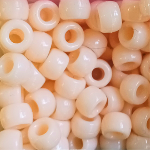 Plastic Pony Beads Opaque Nude 6x8mm (1 piece)
