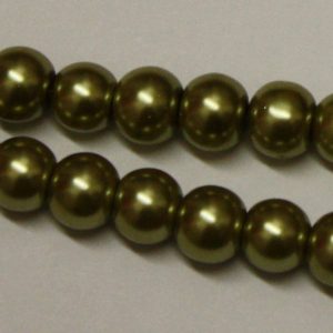 Glass Pearls Olive 10mm