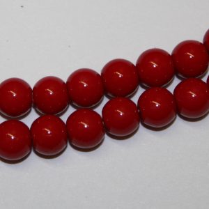 Glass Pearls Opaque Red 8mm