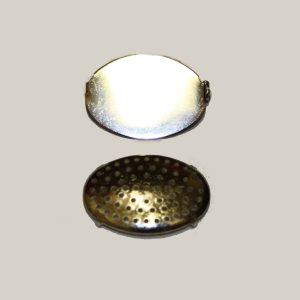 Brooch with Sieve Oval 23x32mm Silver Plated (1 per pack)