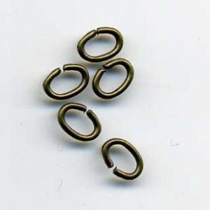 Antique Brass Plated Jump Rings Oval 6x4mm (30 Per Pack)
