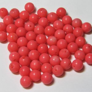 Pink Coral 6mm Round Bead (x1)