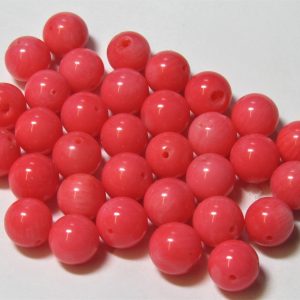 Pink Coral 8mm Round Bead (x1)