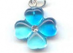 Acrylic Flower Charm Blue 20x16mm (1 piece)