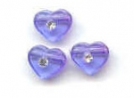 Acrylic Heart Bead Purple 8mm (5 pieces)