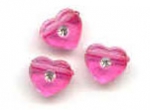 Acrylic Heart Bead Red 8mm (5 pieces)