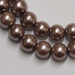 Glass Pearls Taupe 4mm
