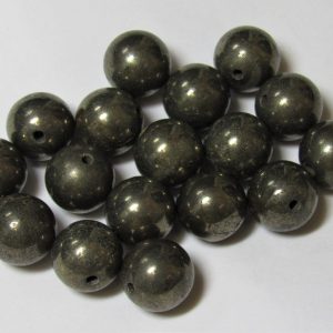 Pyrite 12mm Round Bead (x1)