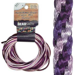 Kumihimo Rattail Braiding Cord - 1mm Colour Mix Lilac