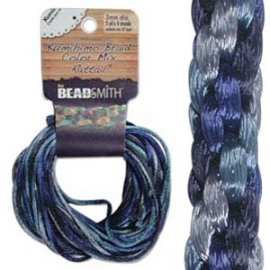 Kumihimo Rattail Braiding Cord - 1mm Colour Mix Blue Tones