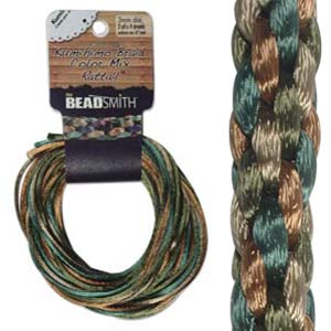 Kumihimo Rattail Braiding Cord - 1mm Colour Mix Earth Tones