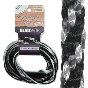 Kumihimo Rattail Braiding Cord - 1mm Colour Mix Neutral Tones