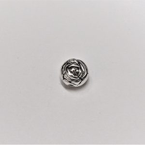 Rose Bead Silver 9mm (x1)
