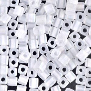 SB-131FR Matte Crystal AB Miyuki 4mm Cube Bead