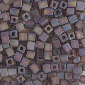 SB-134FR Matte Tr Dark Topaz AB Miyuki 4mm Cube Bead