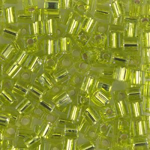 SB-14 Silverlined Chartreuse Miyuki 4mm Cube Bead