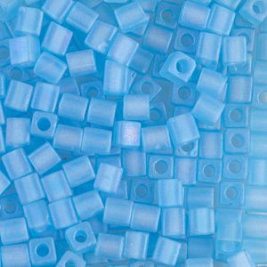 SB-148FR Matte Tr Aqua AB Miyuki 4mm Cube Bead