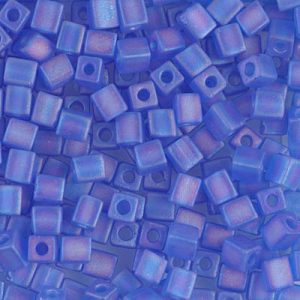 SB-150FR Matte Sapphire AB Miyuki 4mm Cube Bead