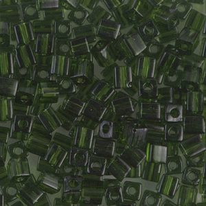 SB-158 Tr Olive Miyuki 4mm Cube Bead
