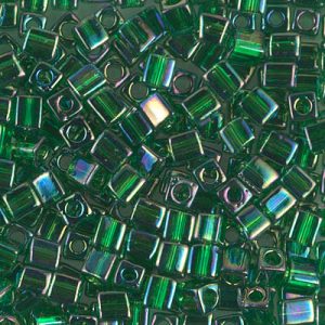 SB-179 Tr Green AB Miyuki 4mm Cube Bead
