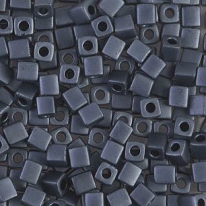 SB-2001: Miyuki 4mm Square Bead Matte Gunmetal