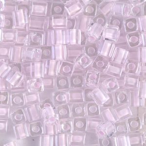 SB-207 Miyuki 4mm Cube Bead Pink Lined Crystal
