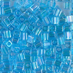 SB-260 Miyuki 4mm Cube Bead Tr Aqua AB