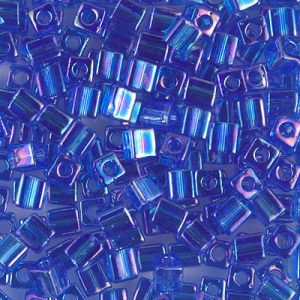 SB-290 Miyuki 4mm Cube Bead Tr Sapphire AB