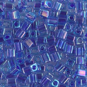 SB-353: Miyuki 4mm Square Bead Cobalt Lined Sapphire AB