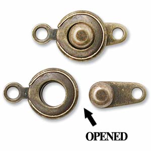 Ball and Socket Clasp 8mm Antique Brass Plated (1 set)