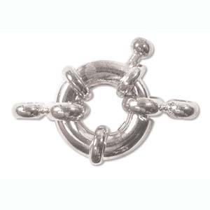 Spring Ring Clasp 11mm Silver Plate (1 set)