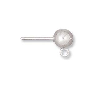 Earring Posts with 5mm Ball Sterling Silver (1 pair)