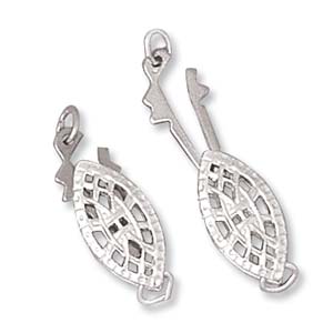 Filigree Oval Clasp 5x12mm Sterling Silver (1 set)