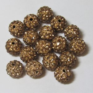 Shamballa Bead 10mm Light Colorado Topaz (1 piece)
